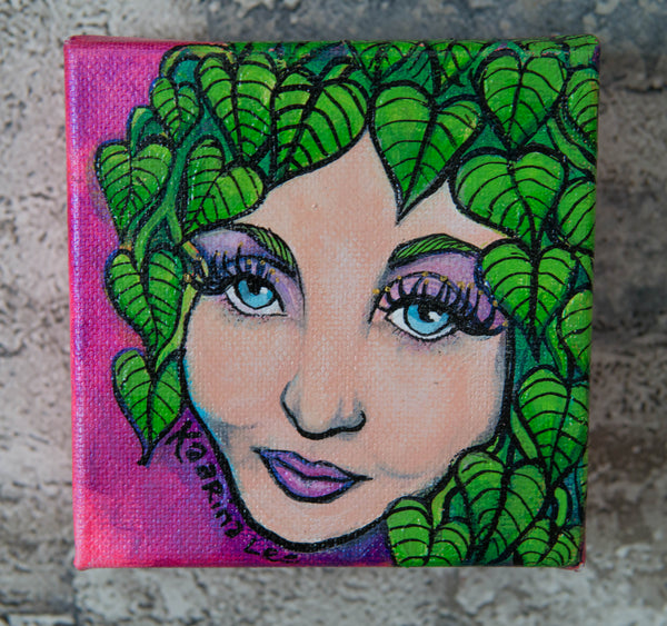 pothos painting Pink Pothos Canvas – Kaarina Lee Art